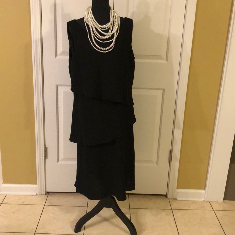 Black layered sheer dress